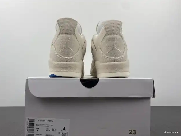 Reps TB DQ4909-100 Blank (W) Retro 4 Canvas Jordan 0529